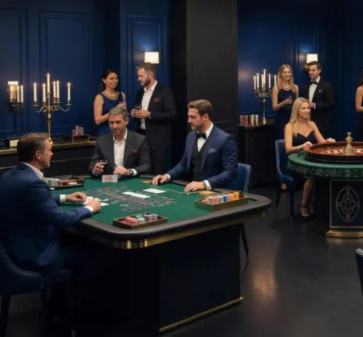 Premium event format setup with gaming-inspired entertainment tables