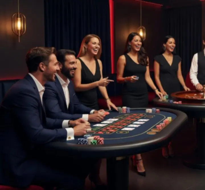 Guests enjoying an interactive, casino-inspired entertainment night hosted by 